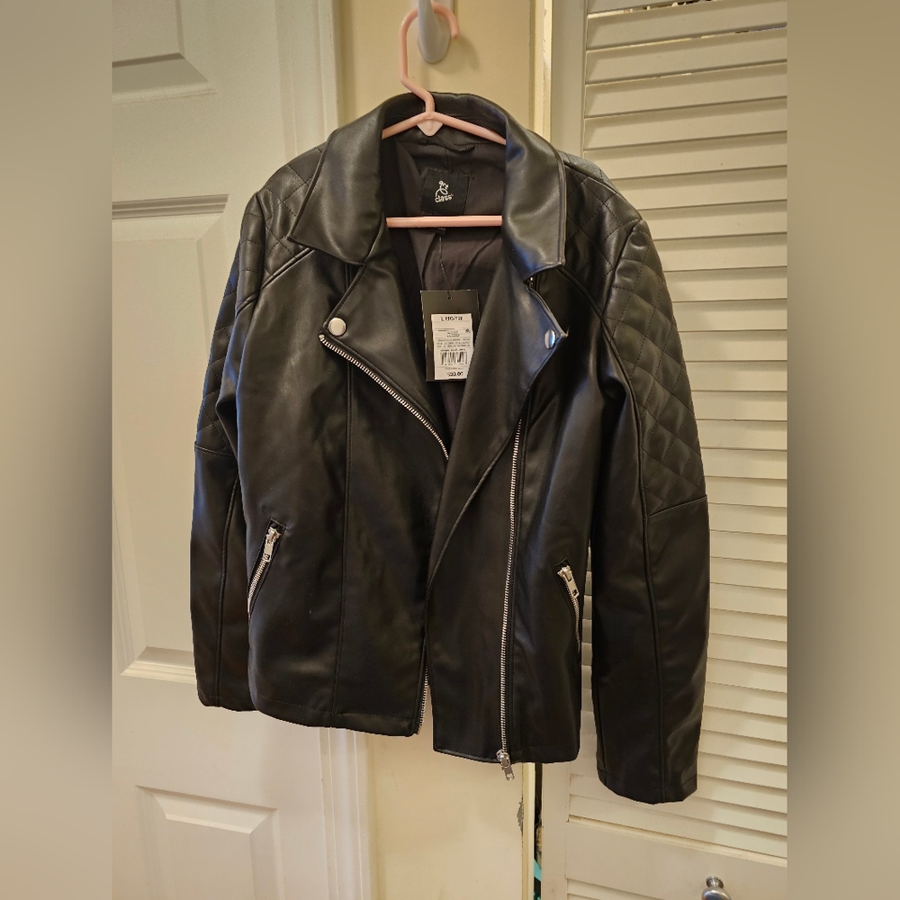 NWT - Girls Art Class  Faux Leather Jacket - Size Large (10/12)